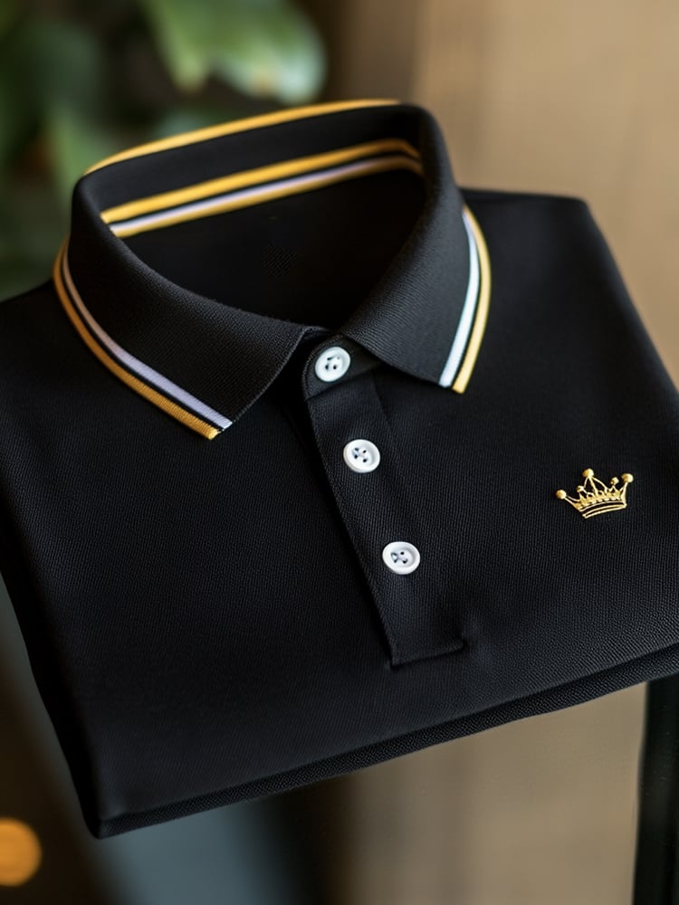 Camisa polo ejecutivo casual Button de manga corta para hombre
