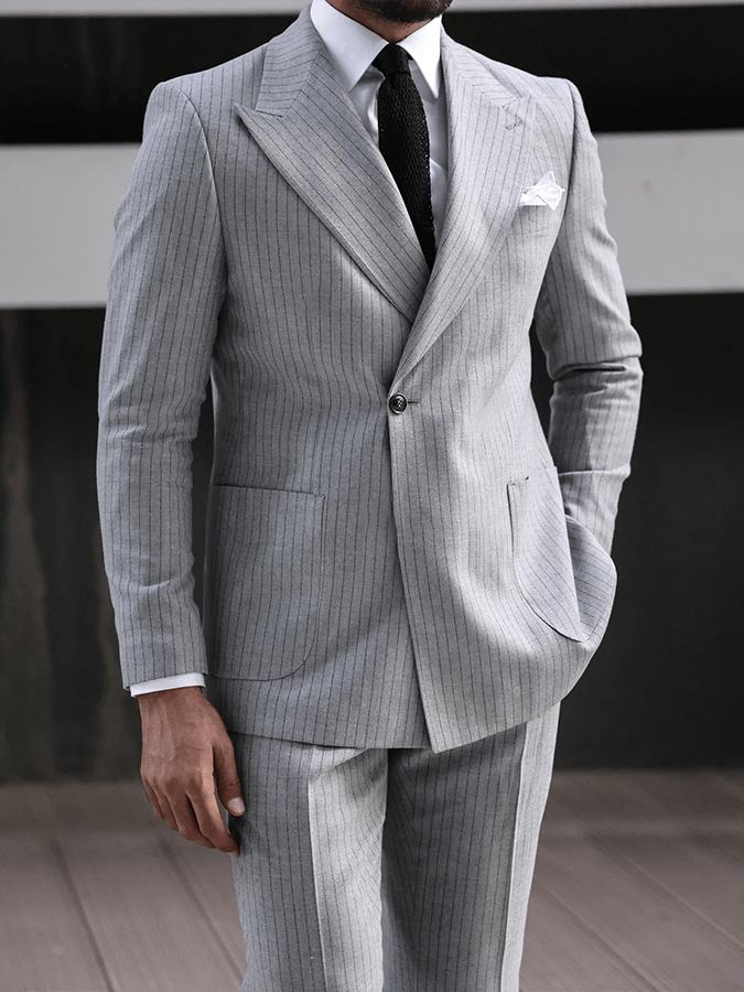 Chaqueta retro Single Breasted a rayas Gentleman ejecutivo Suit para hombre