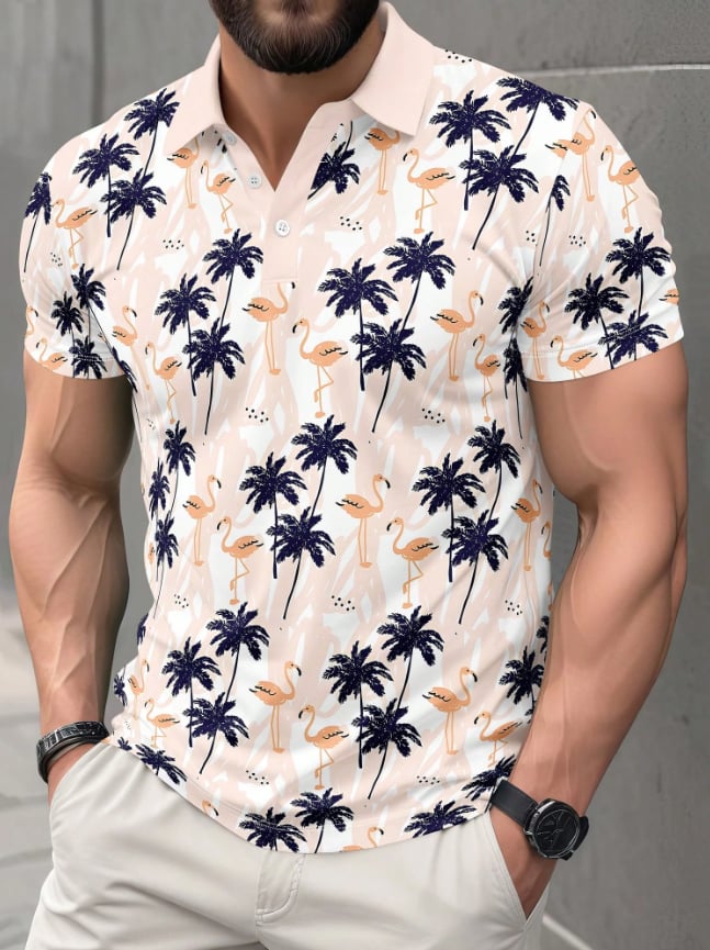 Casual retro ejecutivo Contrast Color Polo para hombre