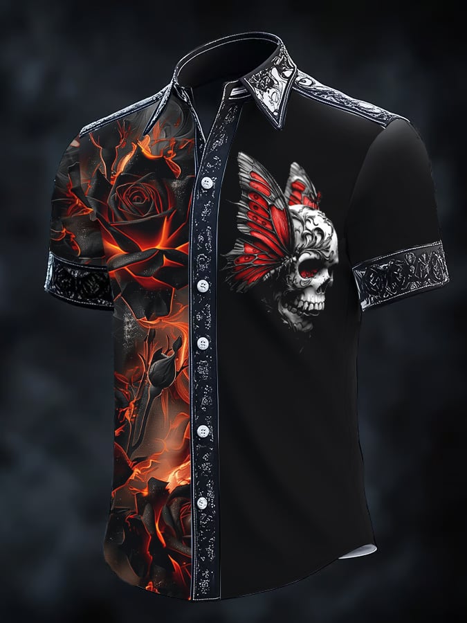 Camisa retro Gothic Dark para hombre