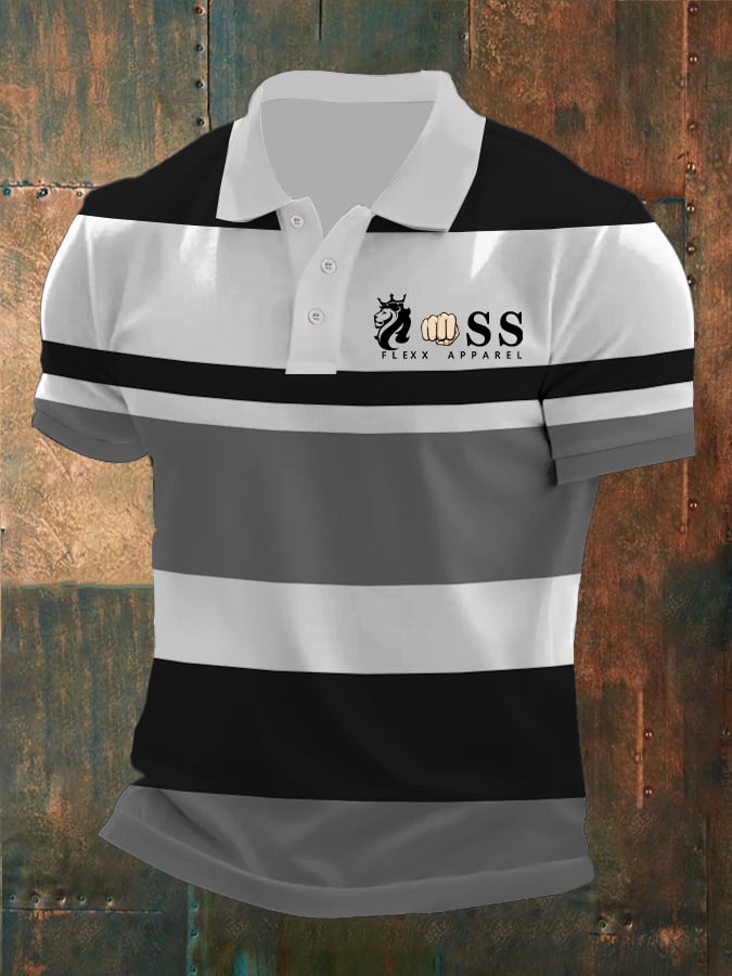 Casual retro ejecutivo Contrast Color Polo para hombre