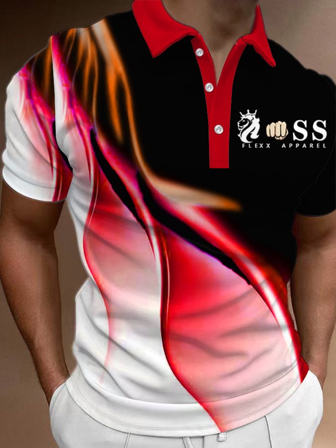 Camisa polo de moda casual estampado para hombre