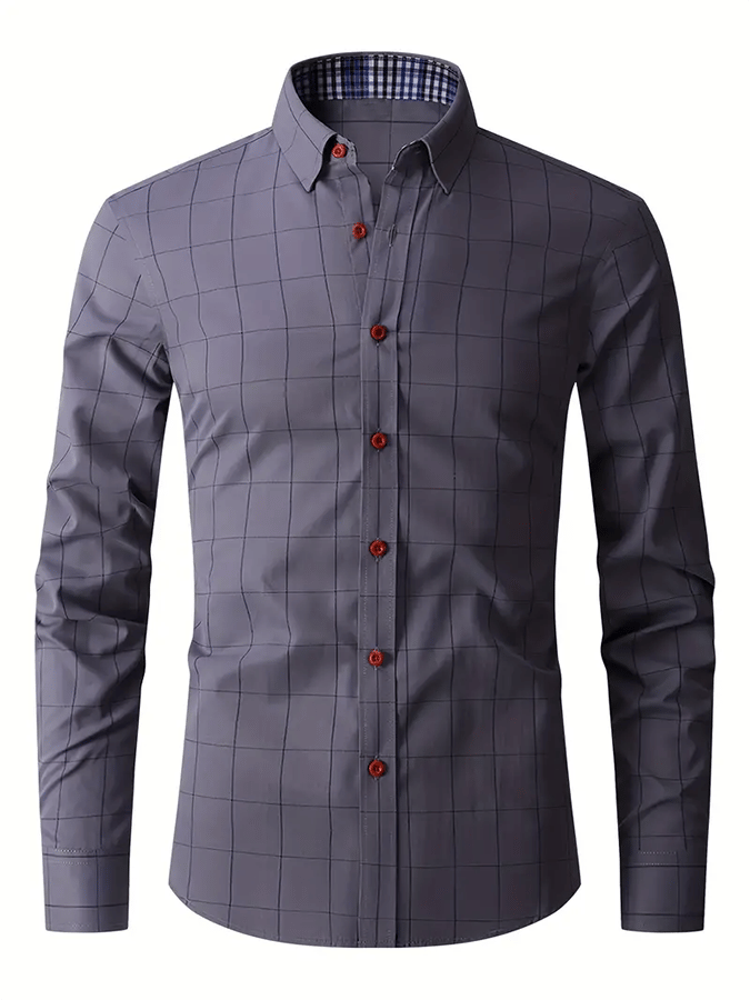 Camisa a cuadros ejecutivo casual para hombre