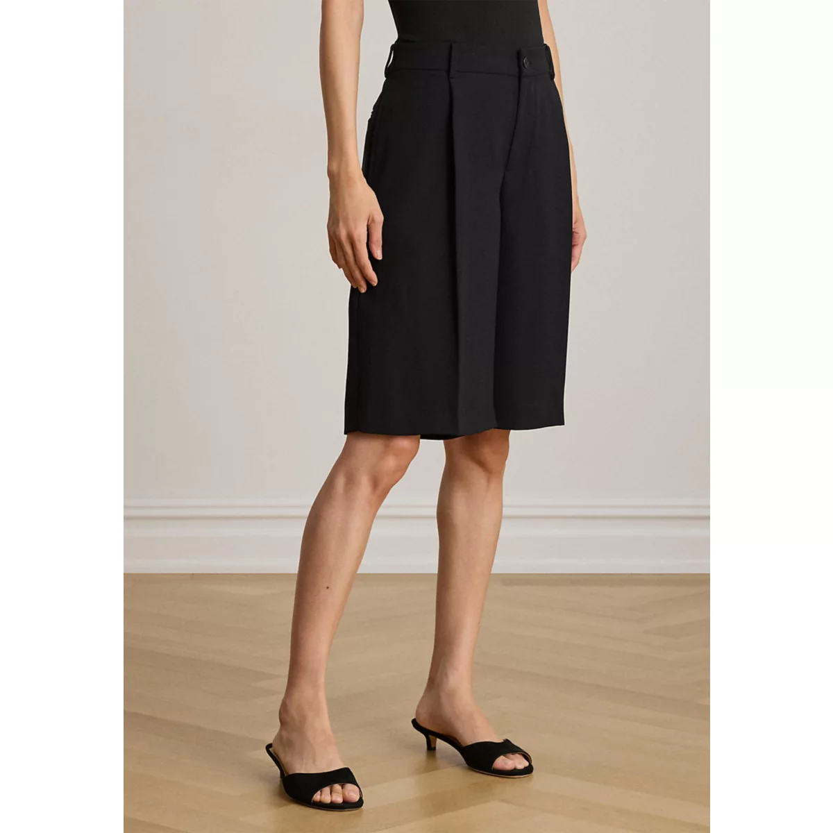 Double-Faced Georgette Bermuda Shorts - 5