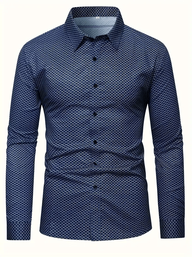 Camisa geométrico Design ejecutivo casual para hombre