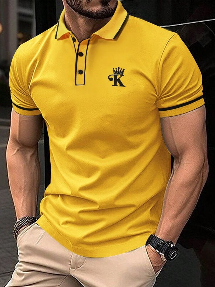 Camisa polo casual ejecutivo Button de manga corta para hombre