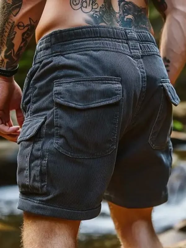 Shorts vintage Multi-bolsillo Cargo para hombre