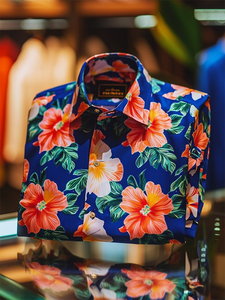 Camisa satén Luxe de manga larga con botones para hombre