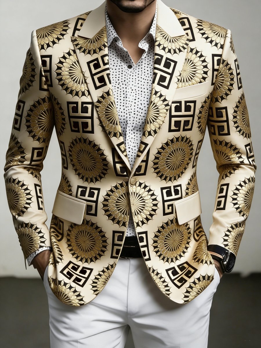 Chaqueta de lujo ejecutivo estampado Suit para hombre