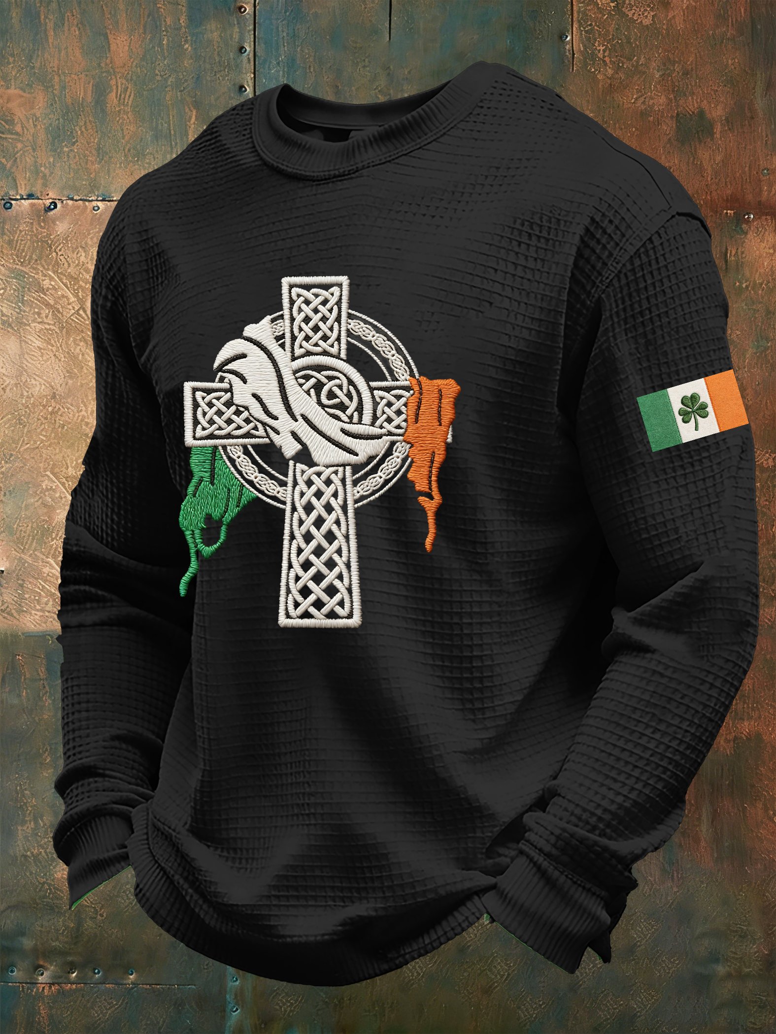 Camiseta St. Patrick's Day estampado Waffle para hombre