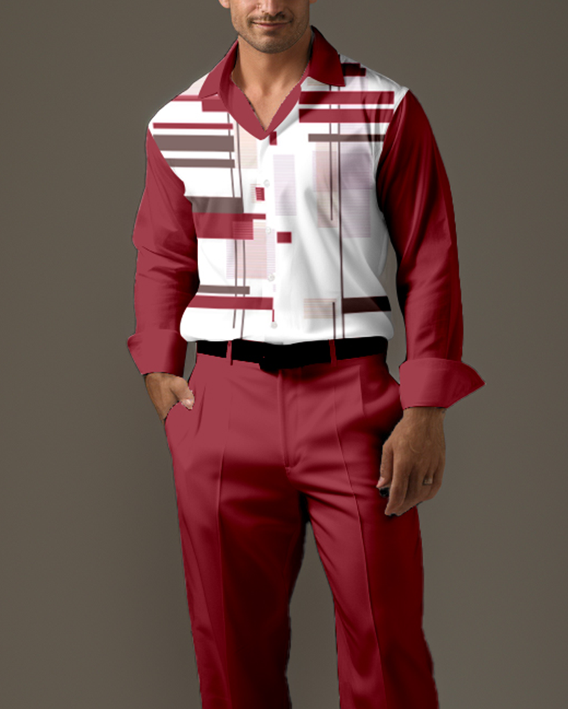 Camisa Gradient estampado de manga larga Walking Suit 519 para hombre