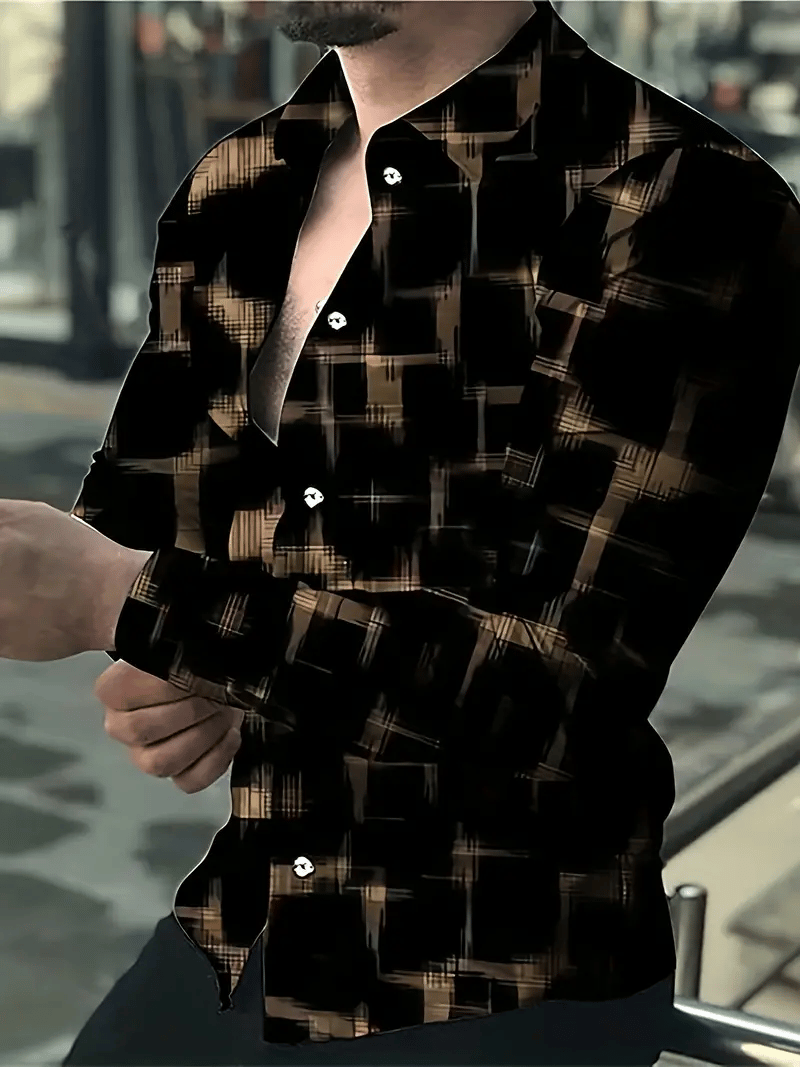 Camisa ejecutivo casual a rayas de manga larga para hombre