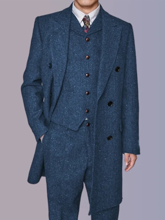 Ejecutivo Single-Breasted de color sólido Three-Piece Suit para hombre