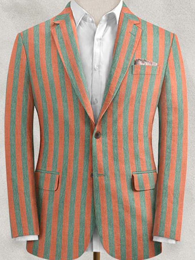 Chaqueta retro Single Breasted a rayas Gentleman ejecutivo Suit para hombre