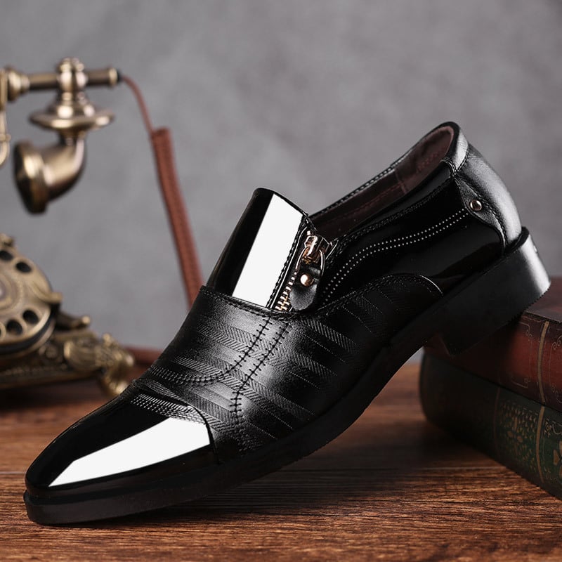 Sandalias ejecutivo cuero zapatos Slip-On Hollow Out Single zapatos para hombre