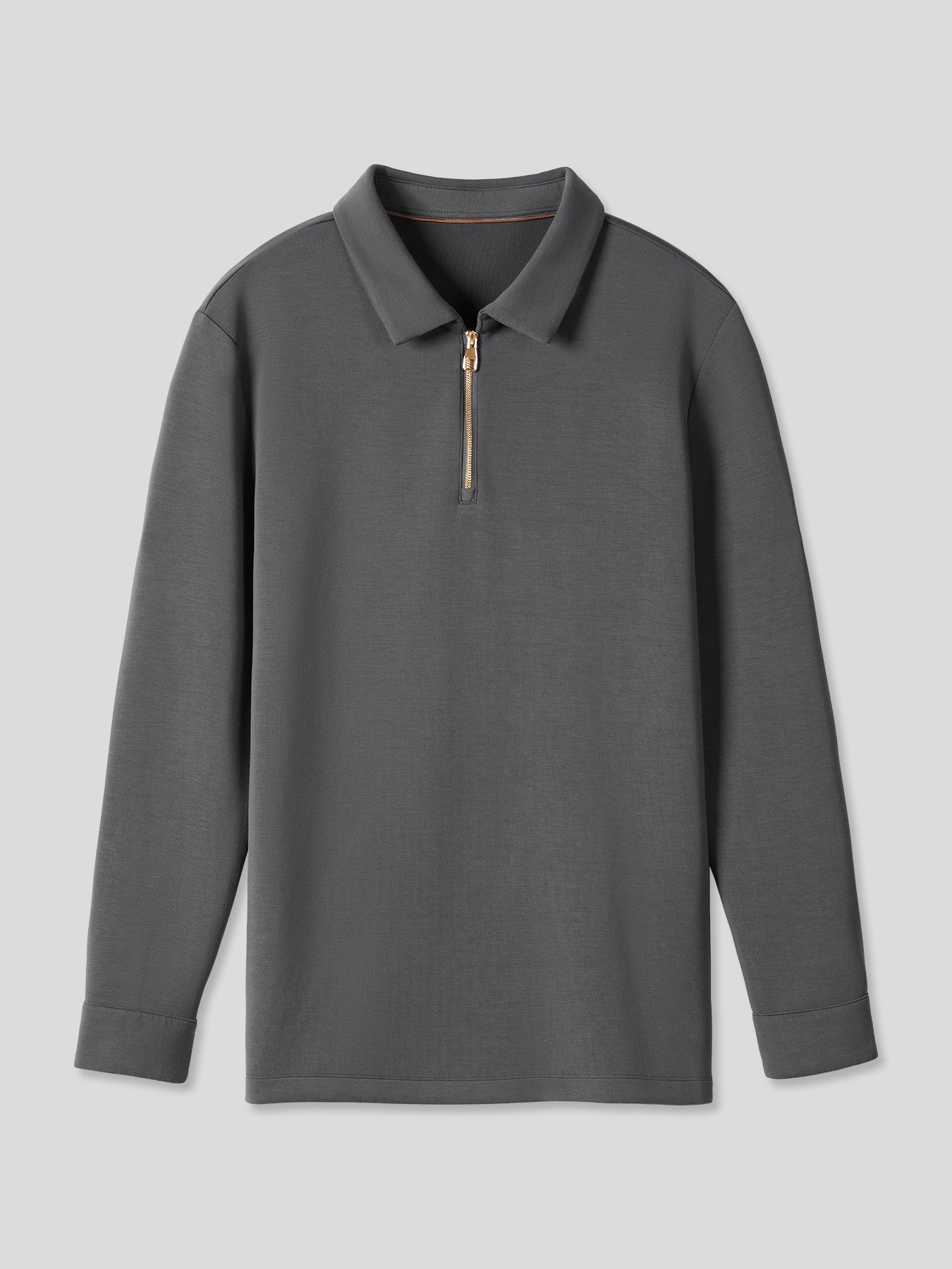 Modal Blend de manga larga Half Zip Polo
