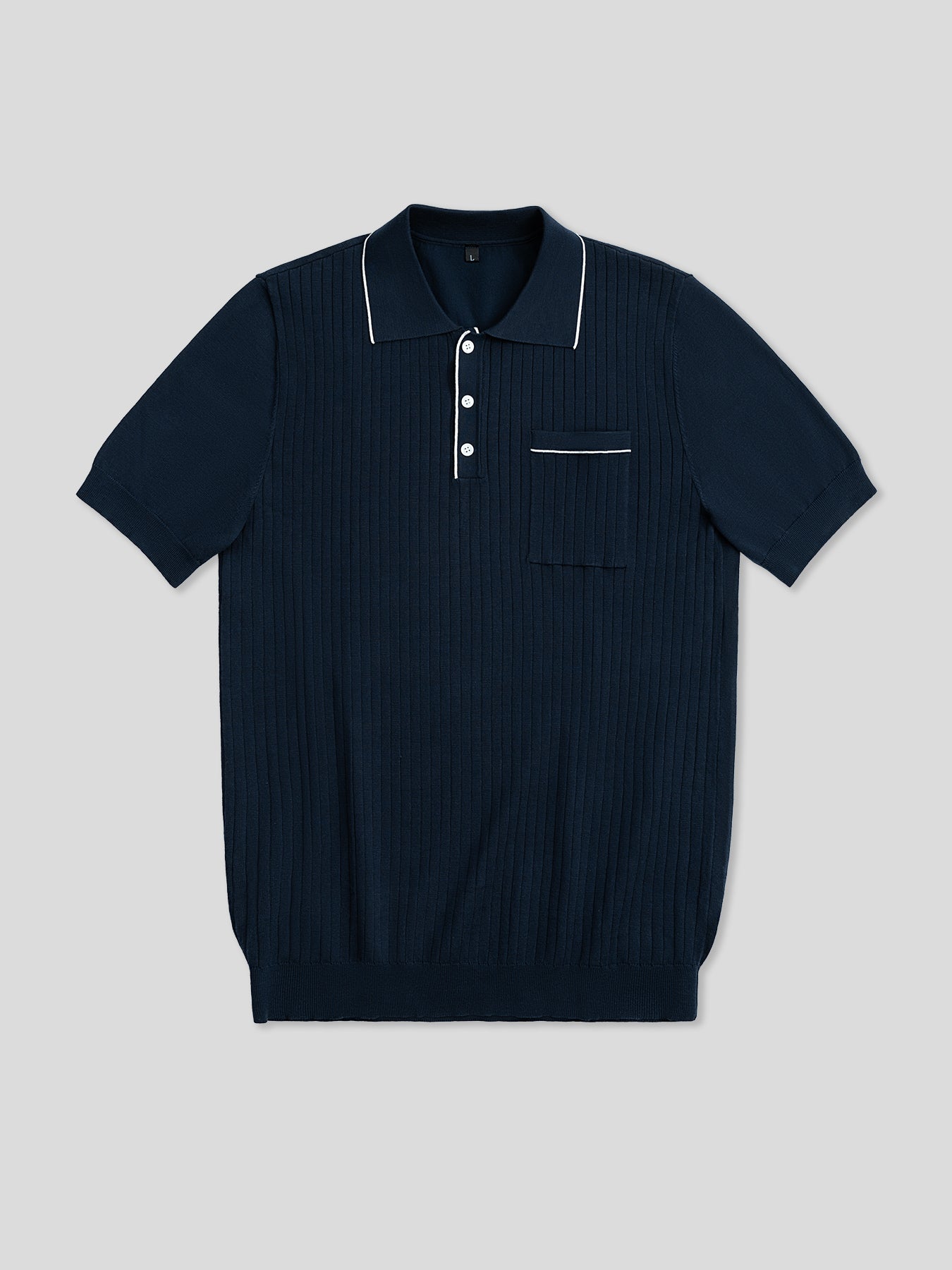 Gentletejido Contrast Color de manga corta tejidoted Polo