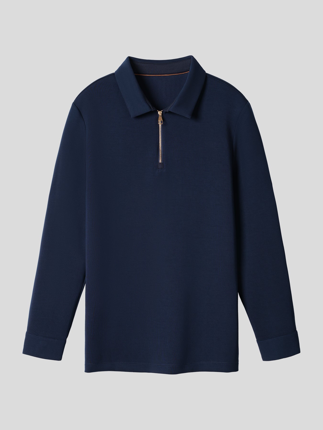 Modal Blend de manga larga Half Zip Polo