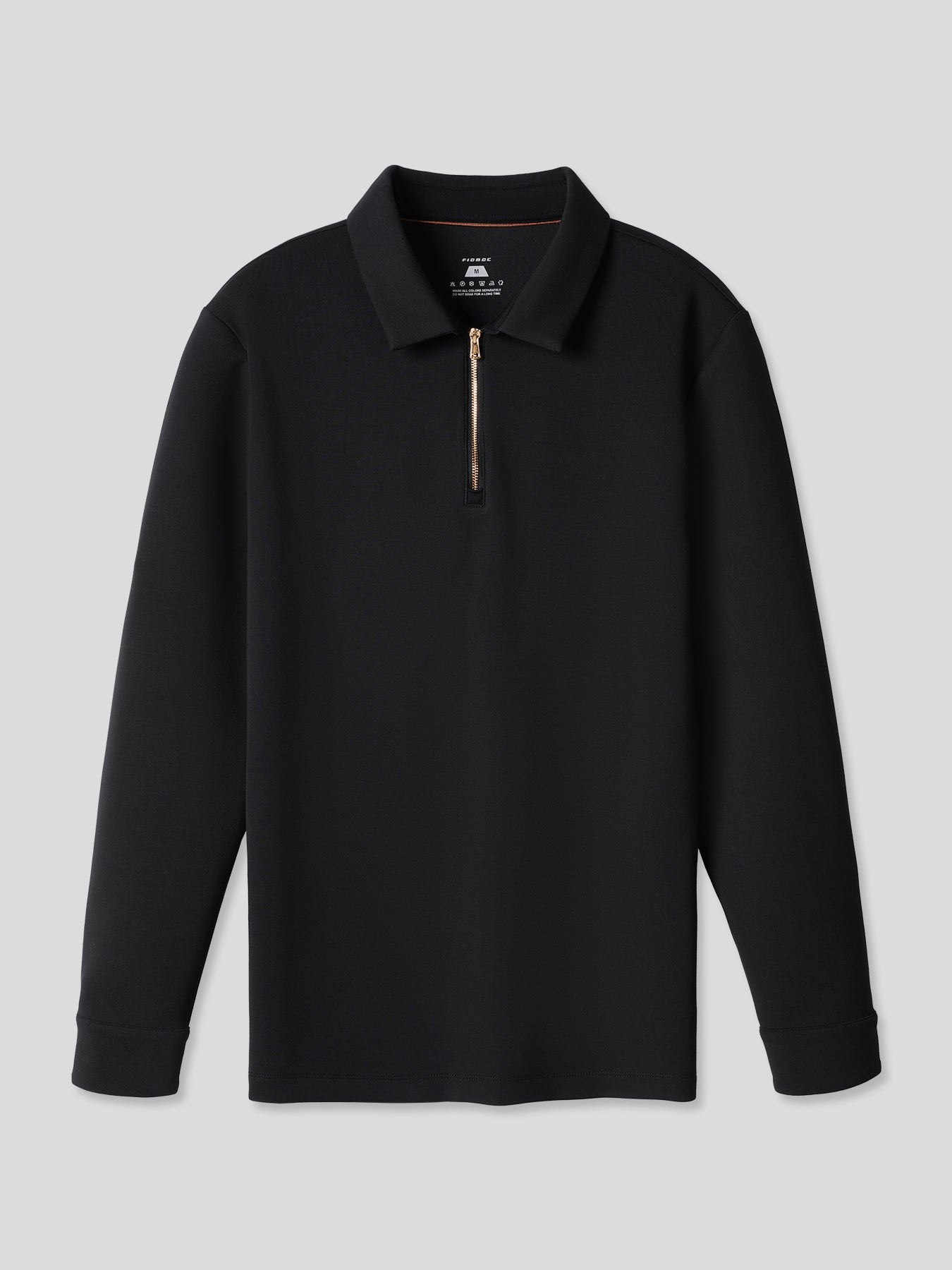 Modal Blend de manga larga Half Zip Polo
