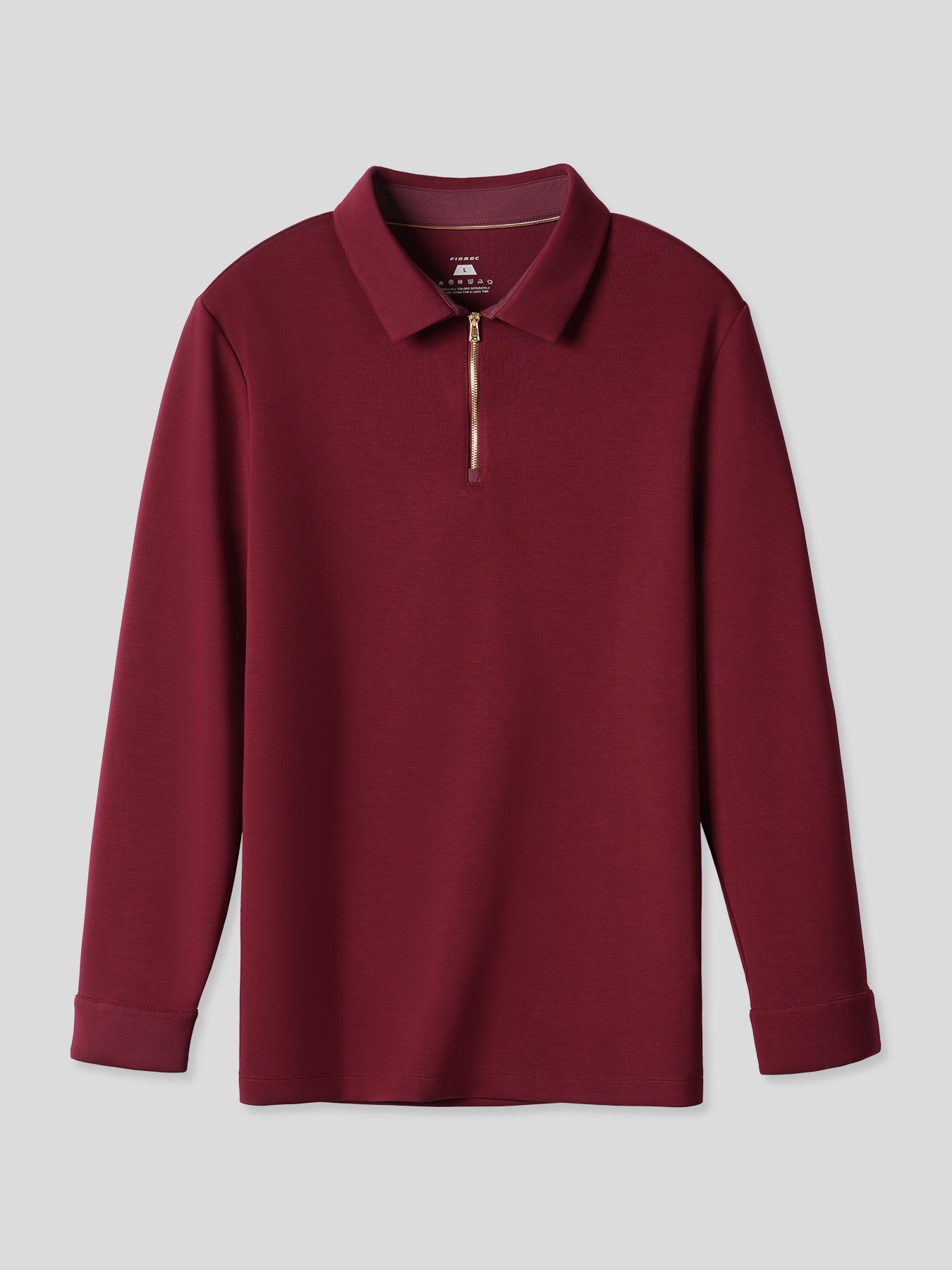 Modal Blend de manga larga Half Zip Polo