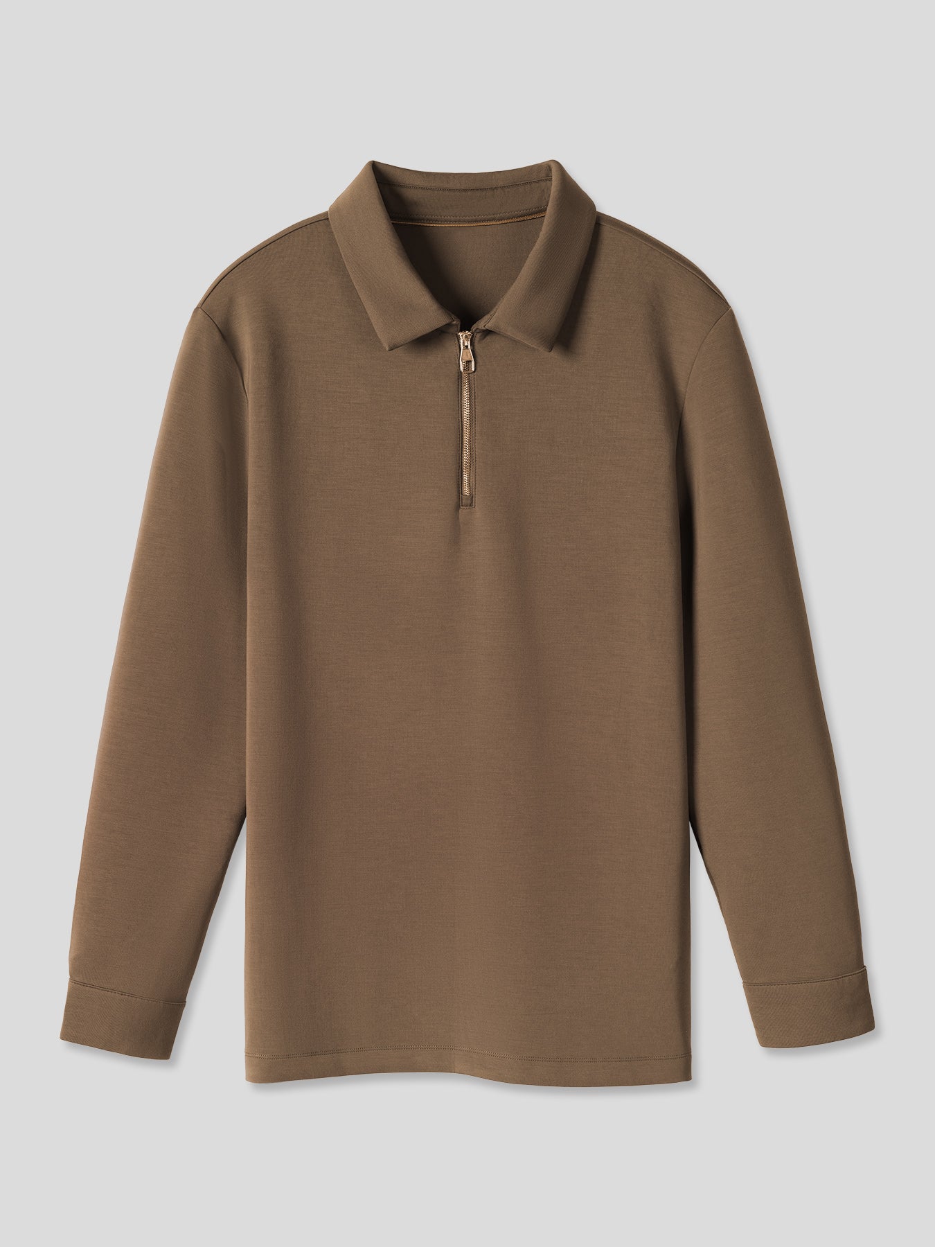 Modal Blend de manga larga Half Zip Polo