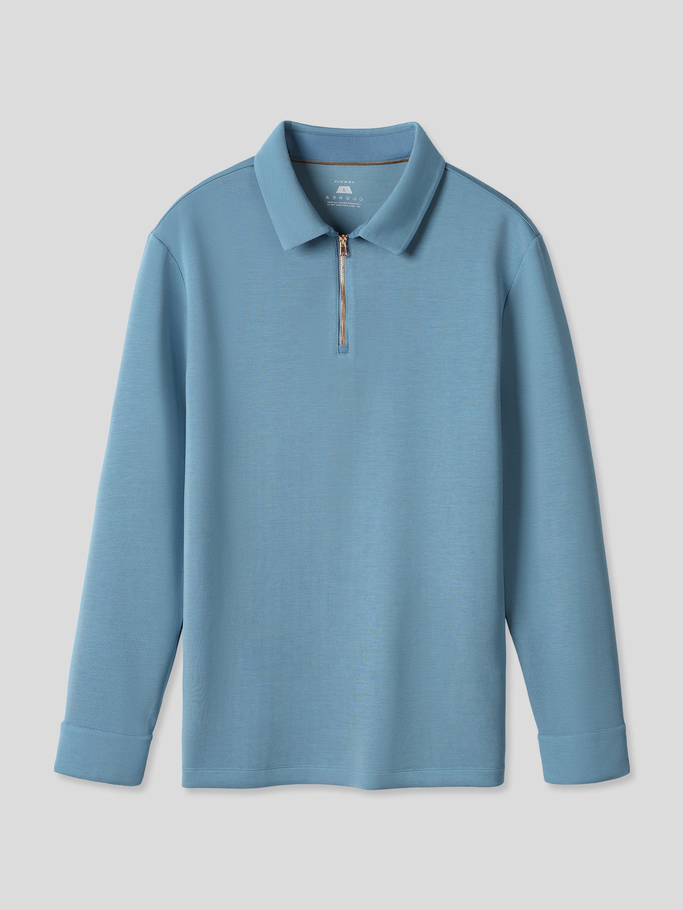 Modal Blend de manga larga Half Zip Polo