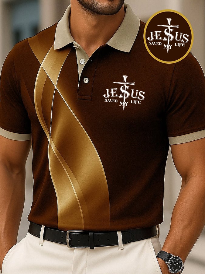 Camisa polo Faith estampado casual para hombre