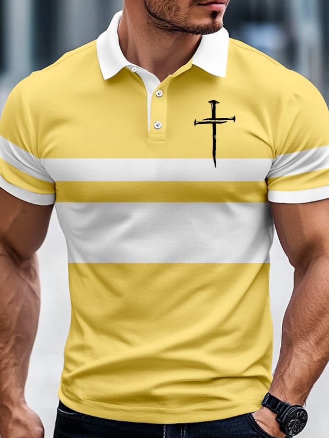 Camisa polo Nail Cross estampado para hombre