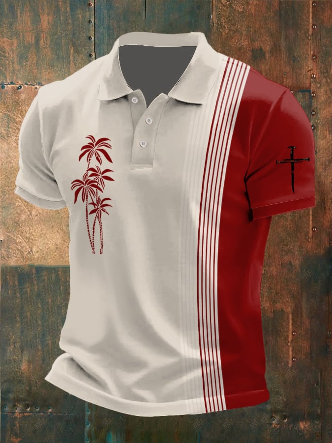 Camisa polo Faith estampado Button Design para hombre