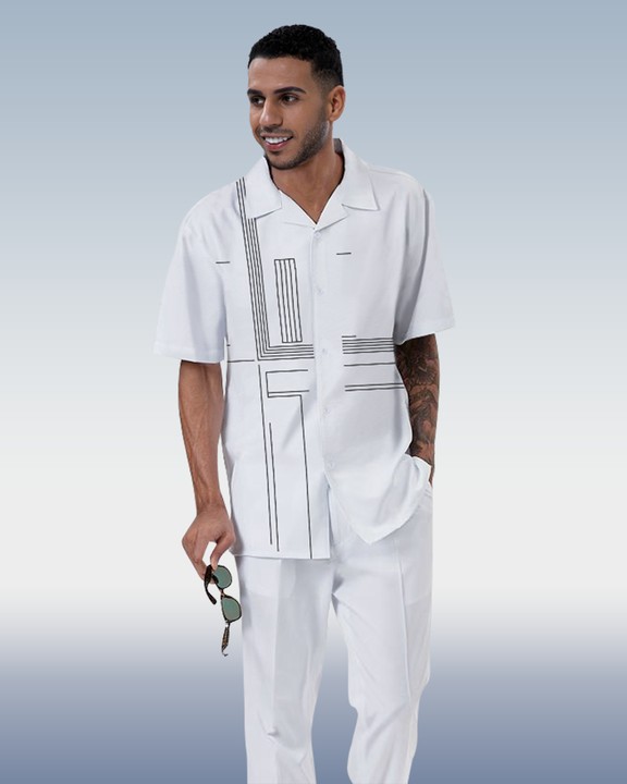 Camisa Rianmond Lineart de manga corta Walking Set 416 para hombre