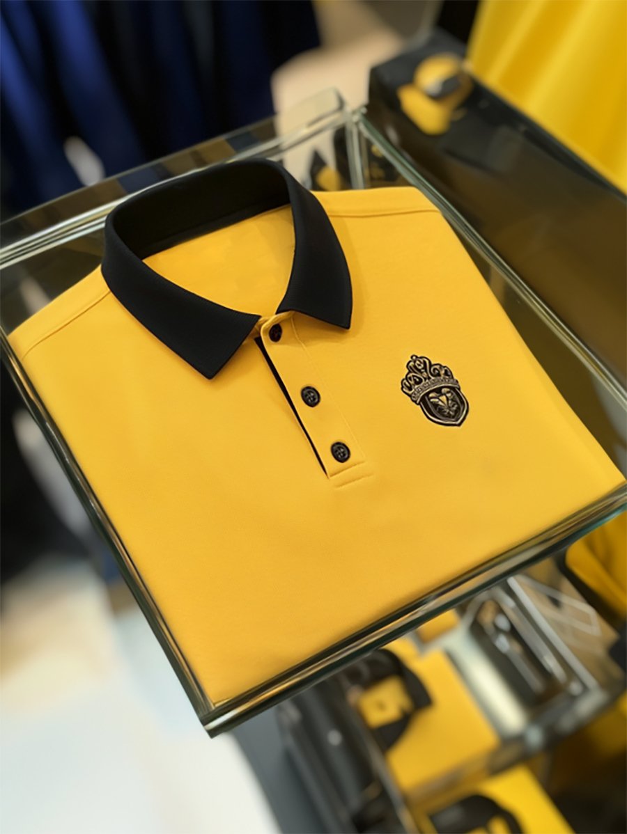 Camisa polo ejecutivo casual Button de manga corta para hombre