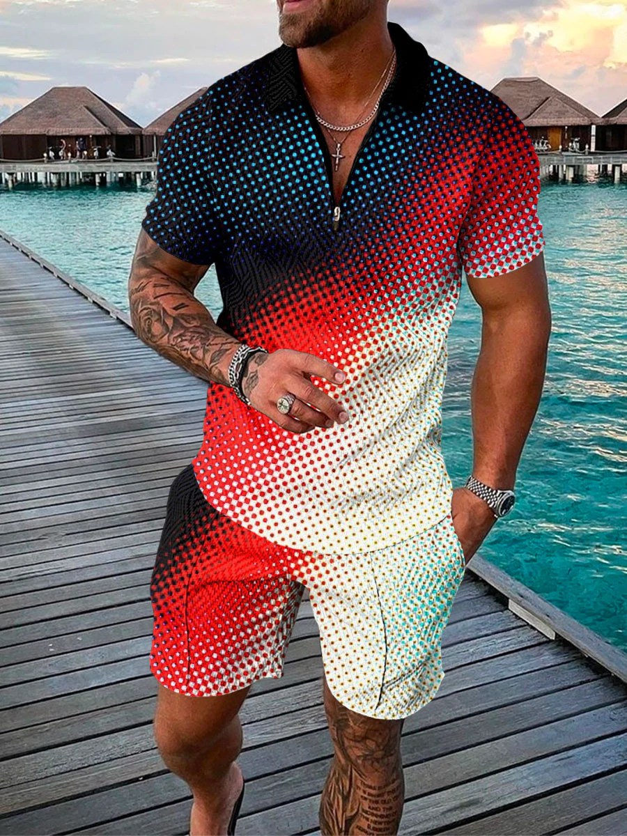 Camisa polo casual Gradient Two Piece para hombre