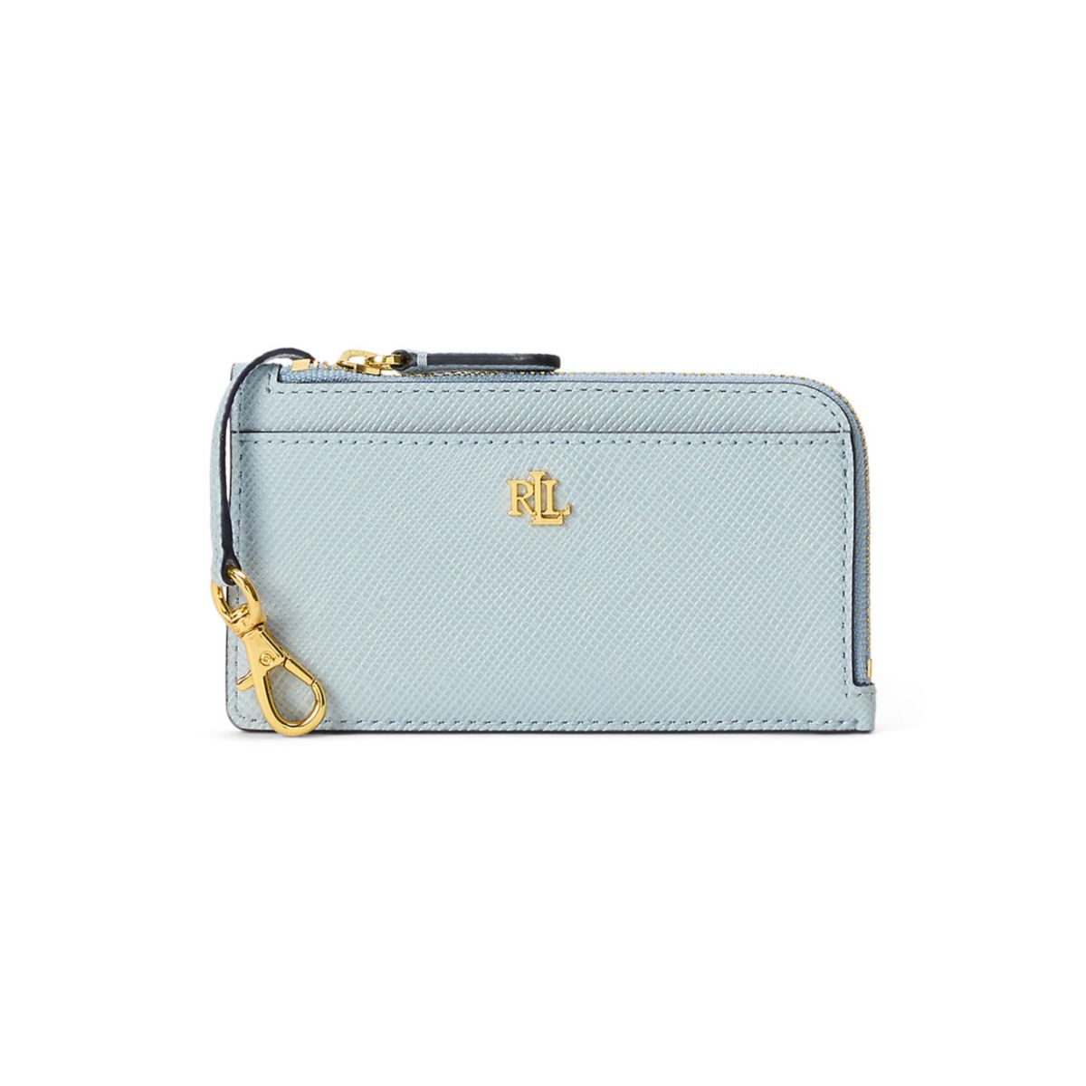 Textured Leather L-Zip Card Case - 1