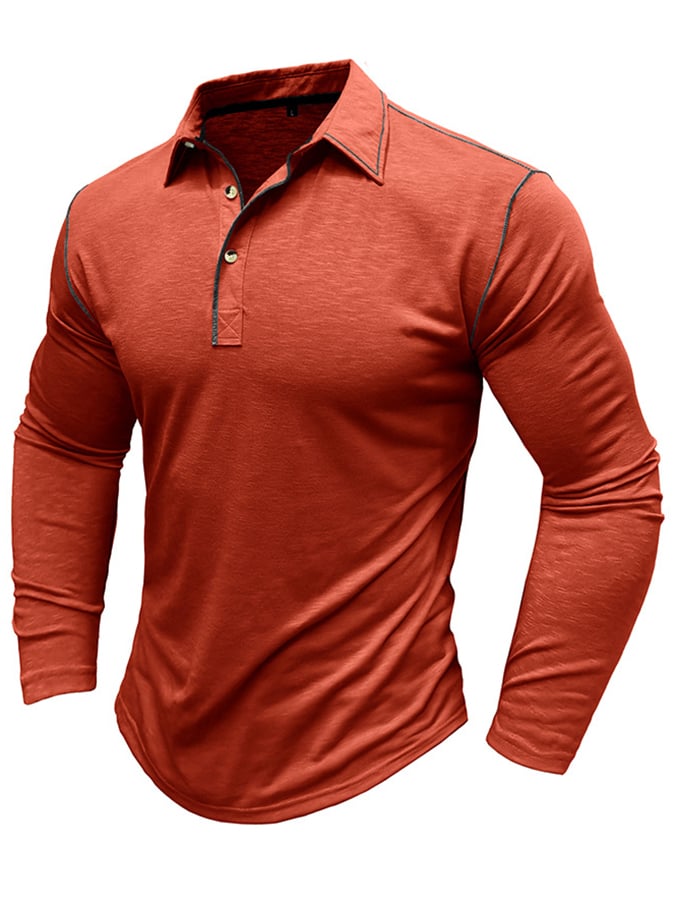 Camisa polo Sports casual Raglan Sleeve Half Button