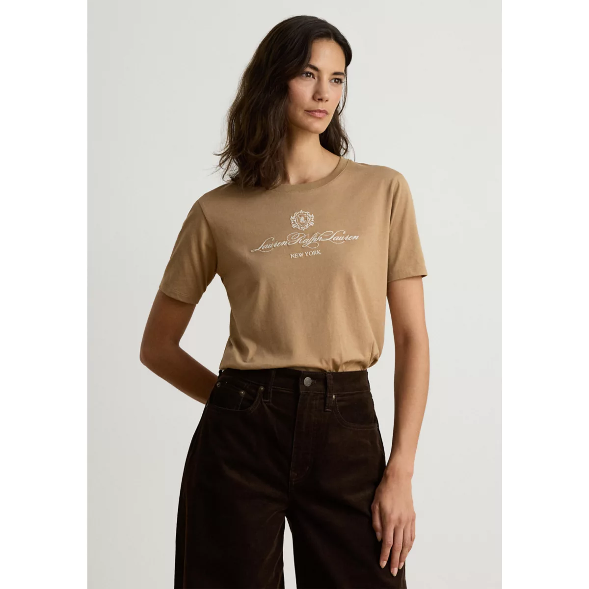 Embroidered-Crest Cotton Jersey Tee - 1