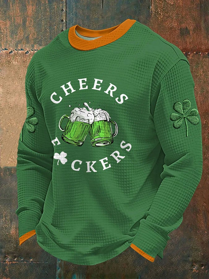 Camiseta St. Patrick's Day estampado Waffle para hombre