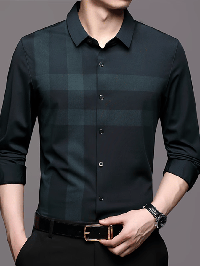Camisa a cuadros ejecutivo casual para hombre