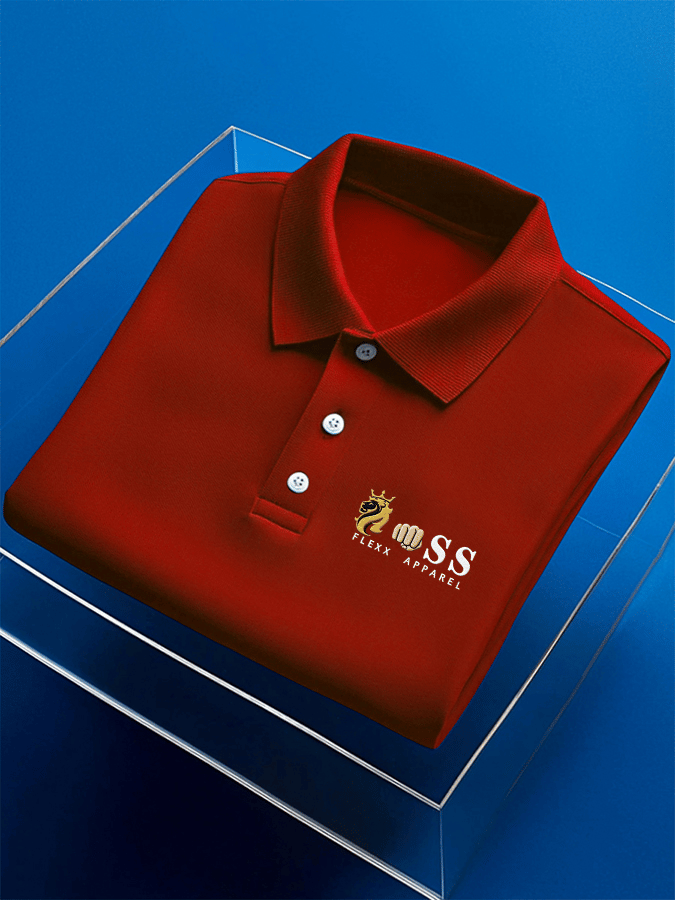 Camisa polo ejecutivo casual estampado de manga corta para hombre