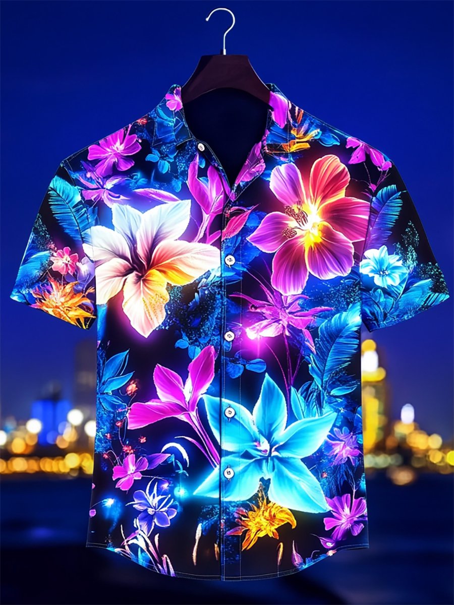 Camisa Resort casual floral Art de manga corta para hombre
