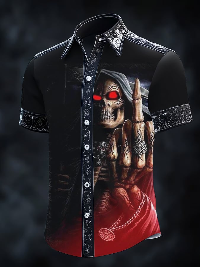 Camisa Gothic Dark de manga corta para hombre