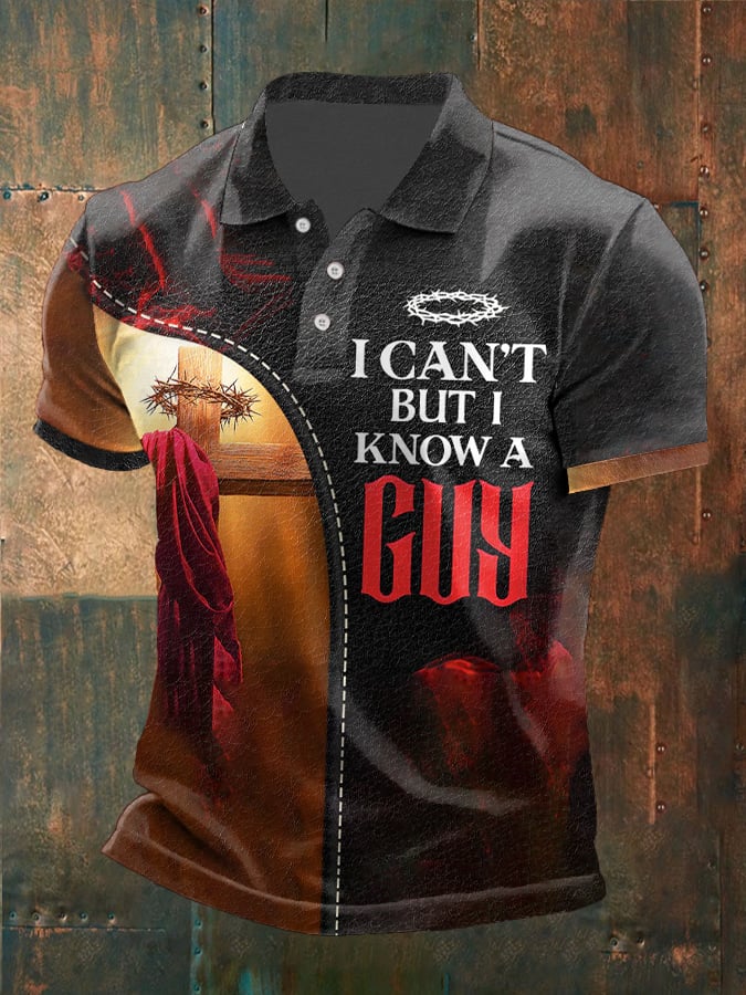 Camisa polo casual Christian Faith estampado para hombre
