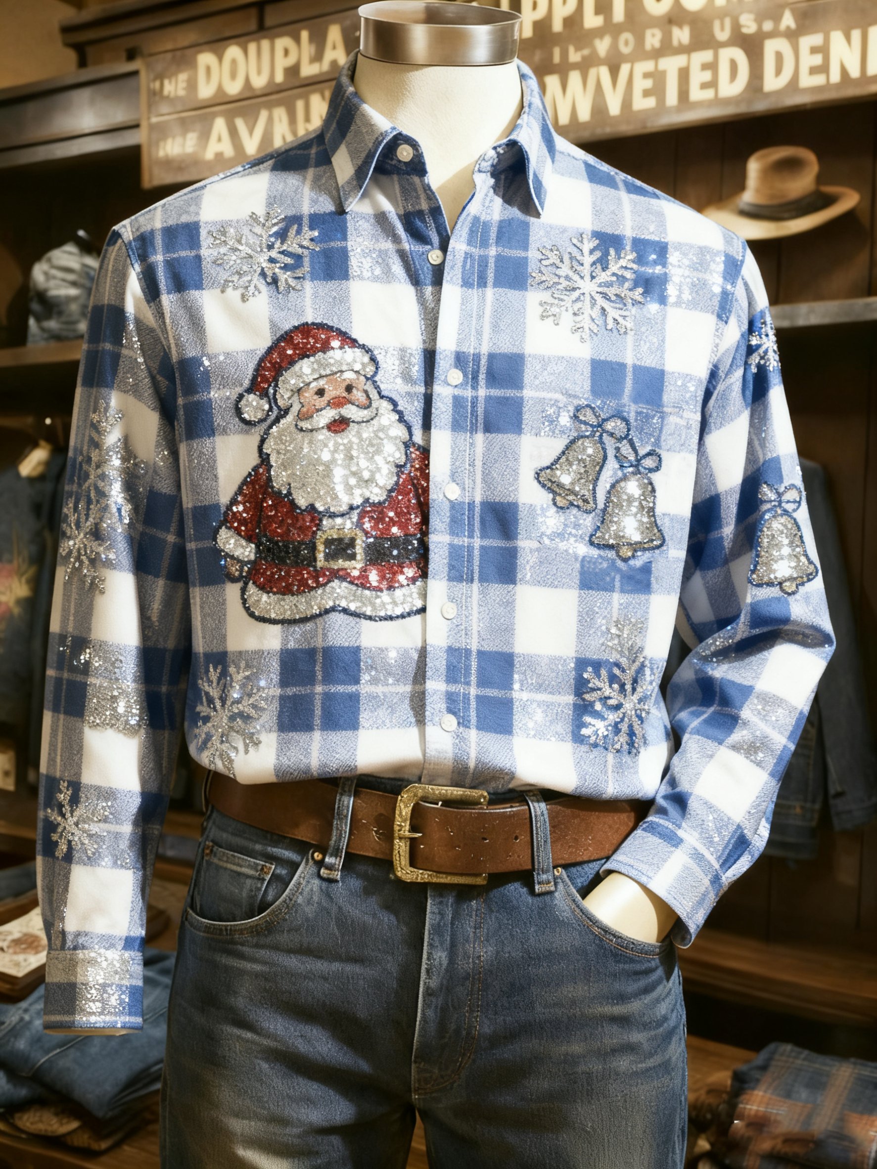 Camisa casual Christmas de manga larga para hombre