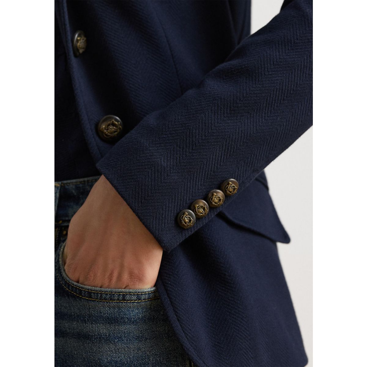Cotton Herringbone Jacquard Blazer - 3