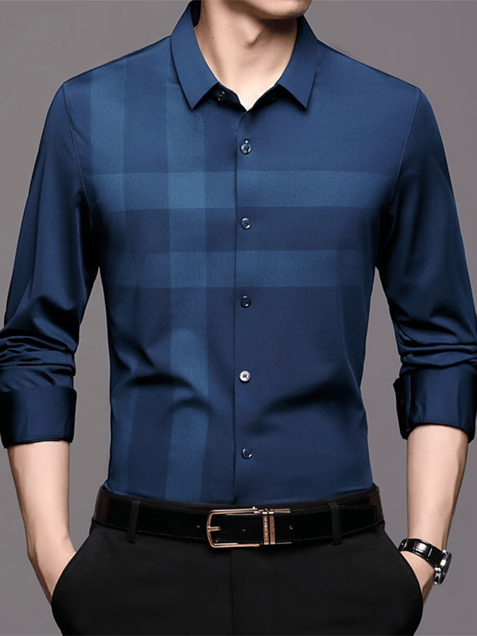 Camisa a cuadros ejecutivo casual para hombre