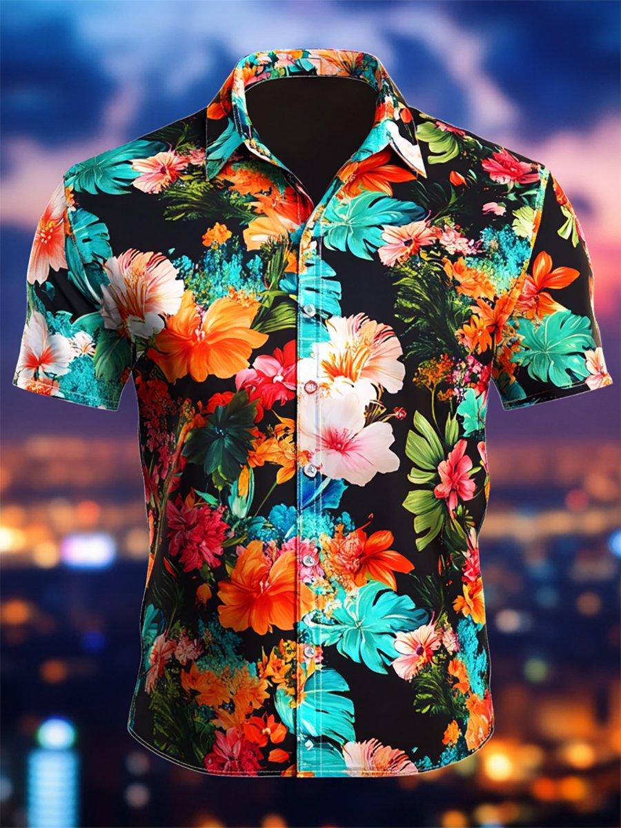 Camisa Resort casual floral Art de manga corta para hombre