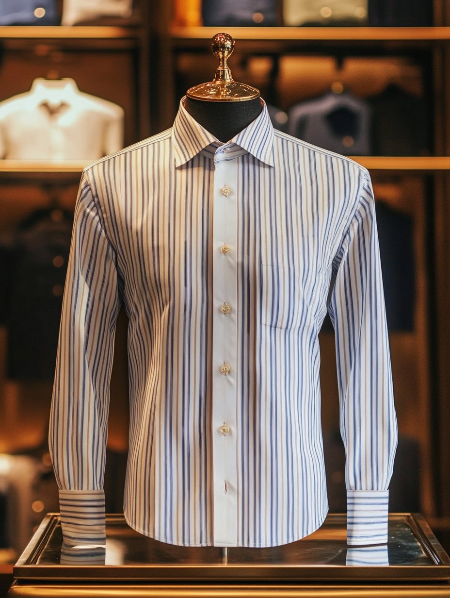 Camisa de lujo Romantic Contrast Color estampado de manga larga para hombre