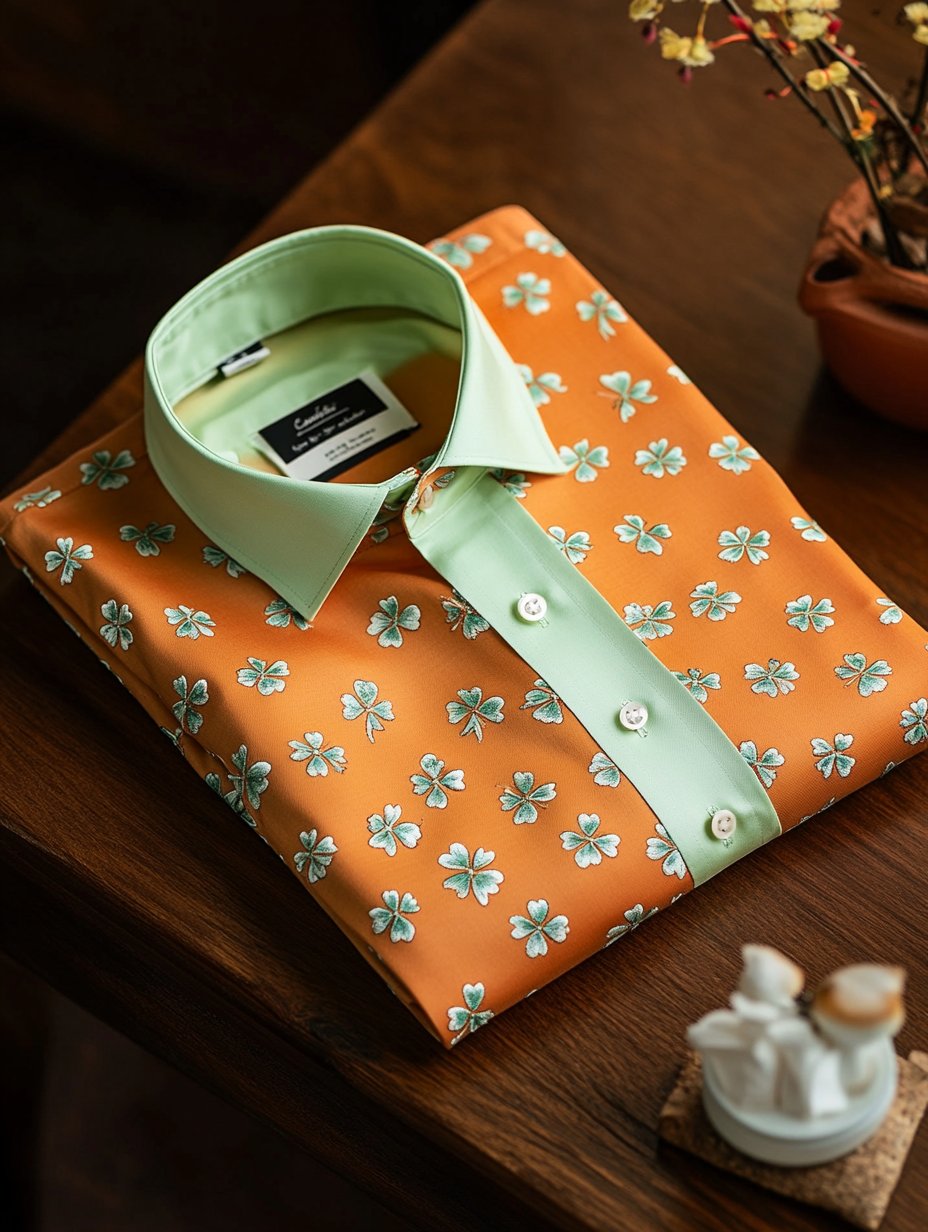 Camisa Trefoil Luxe de manga larga para hombre