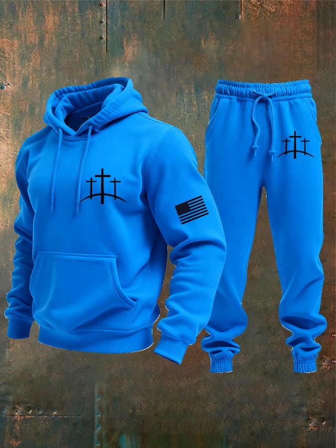 Sudadera vintage Faith Cross Set para hombre