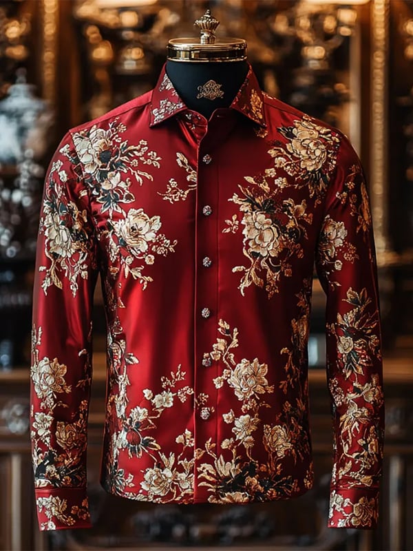 Camisa rayas estampado ejecutivo de manga larga para hombre