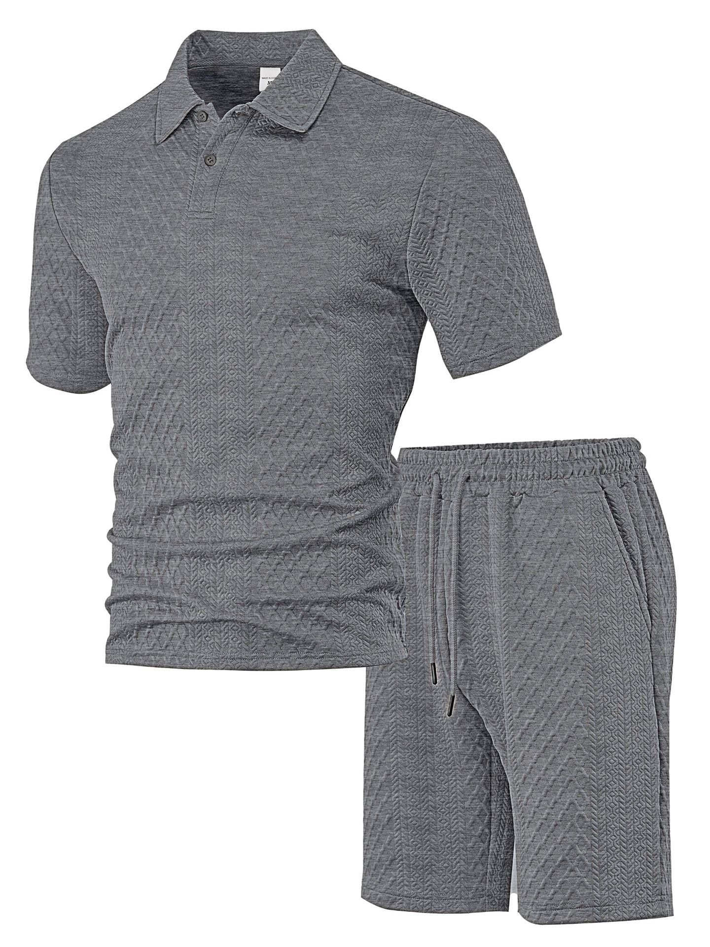 para hombre tejido de manga corta camisa polo set